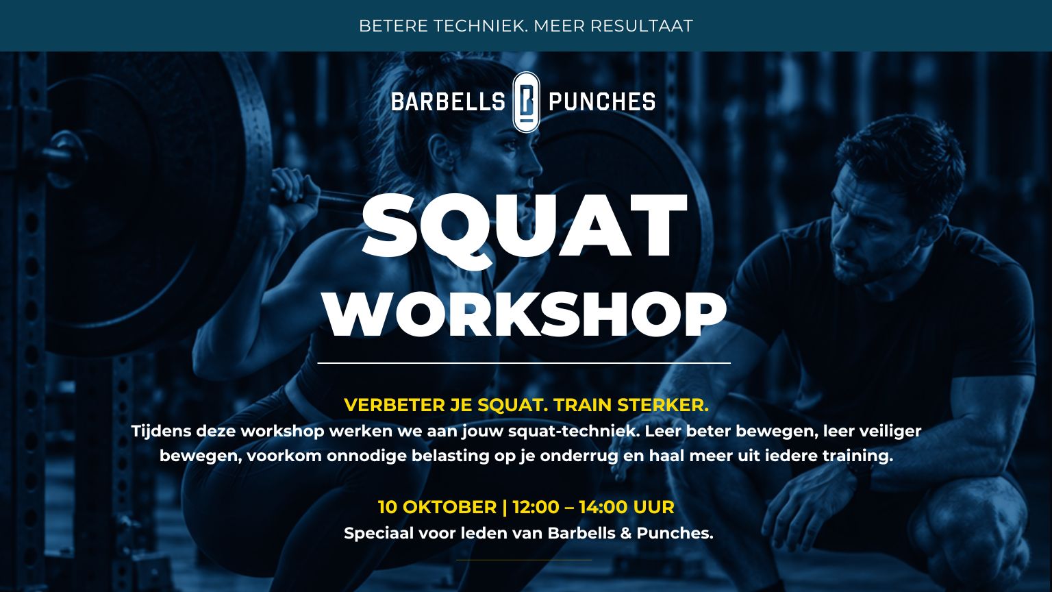 SQUAT WORKSHOP – ZATERDAG 10 OKTOBER